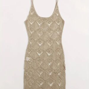 SHEIN Tan sopaghetti strap Crochet Knit Top women’s size L